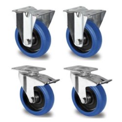 Flight-Case Hjul S�t -/- Blue Wheels � �.160x46 mm - Total h�jde 193 mm - Belastning 350 kg
