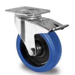Flight-Case Hjul /Blue Wheels �Dreje m/bremse ��.160x46 mm -Total h�jde 193 mm -Belastning 350 kg