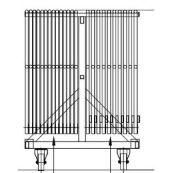 Transportvogn for standard gel�nder med PVC hjul - Kontakt os for priser