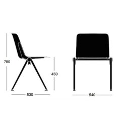 BJERRING Vittoria Stabelstol Sort Sde/Skal uden armln - Kontakt os for priser