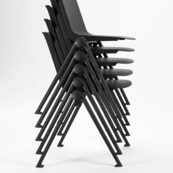 BJERRING Vittoria Stabelstol Sort Sde/Skal uden armln - Kontakt os for priser